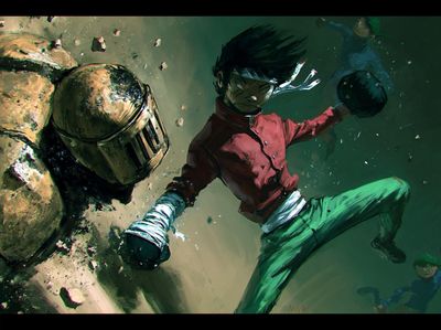 Anime Fighter Action Print.