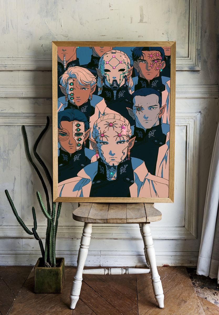 Cyber Elf Portrait Poster. room preview