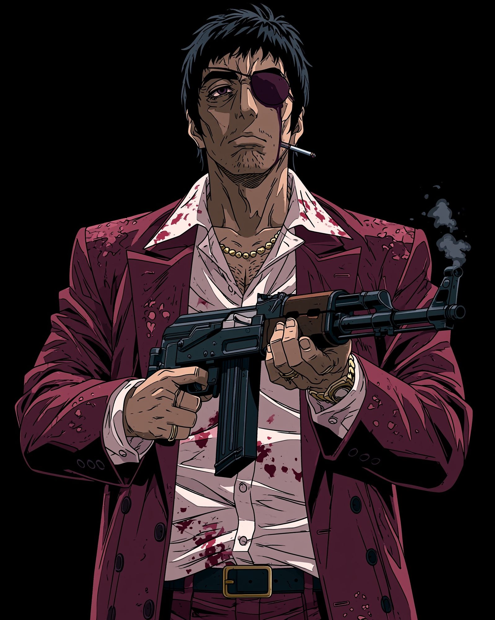 Gangster Anime Portrait Poster. poster — anime art