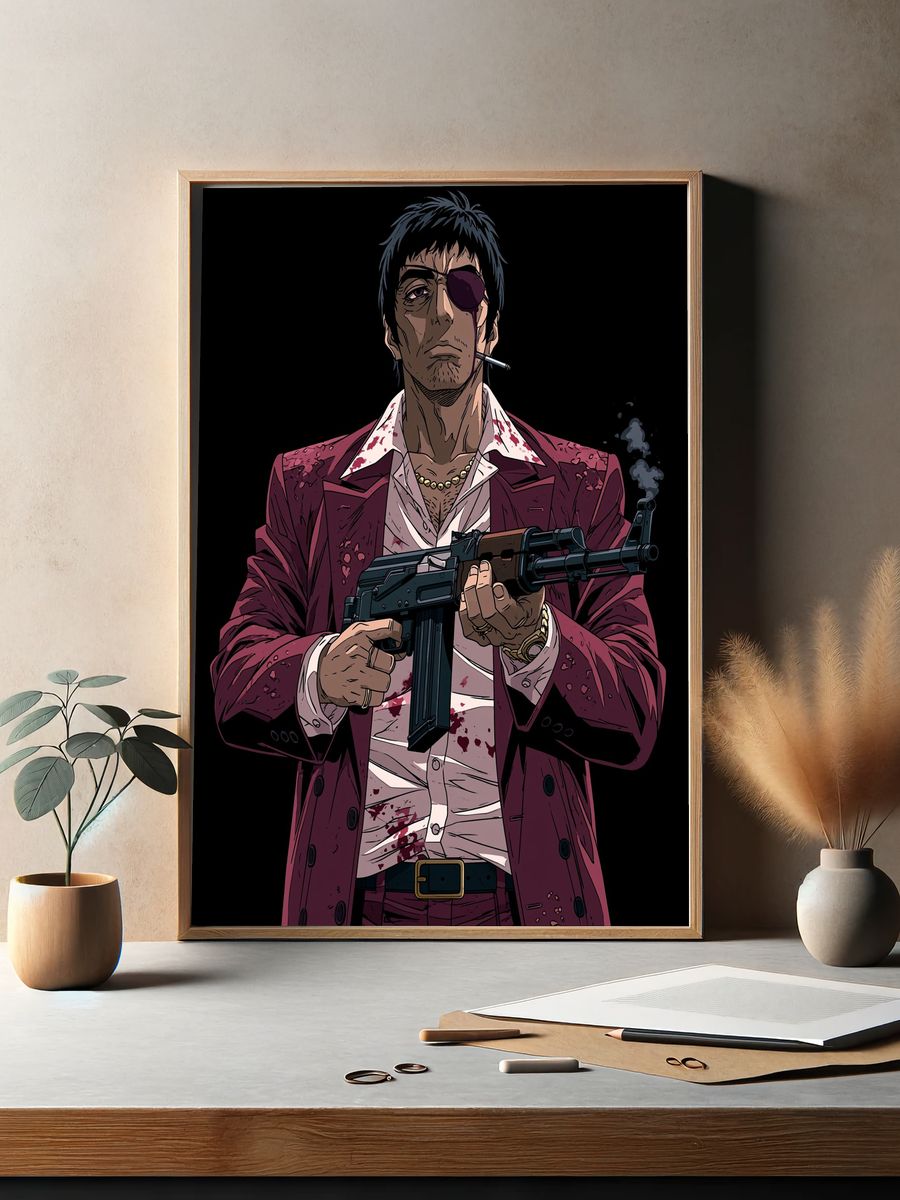 Gangster Anime Portrait Poster. — room view 2