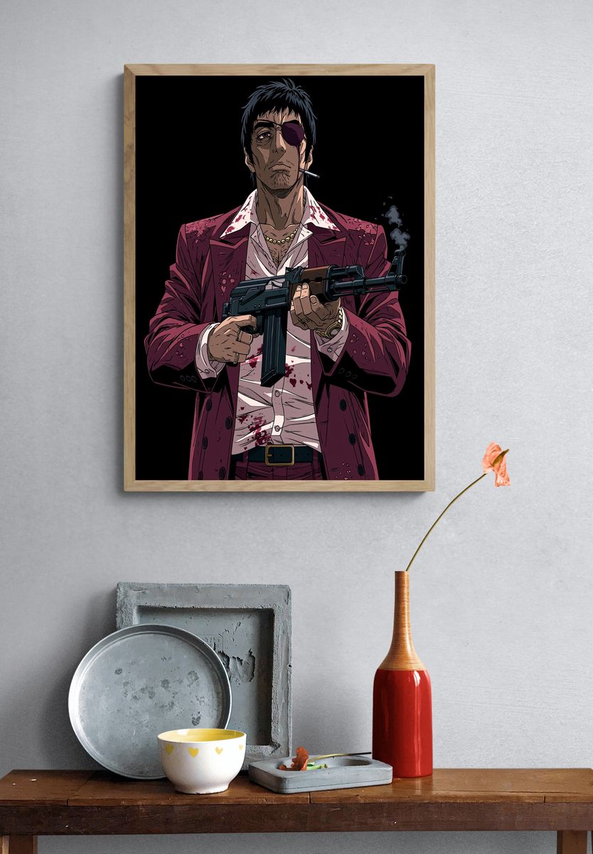 Gangster Anime Portrait Poster. — room view 3