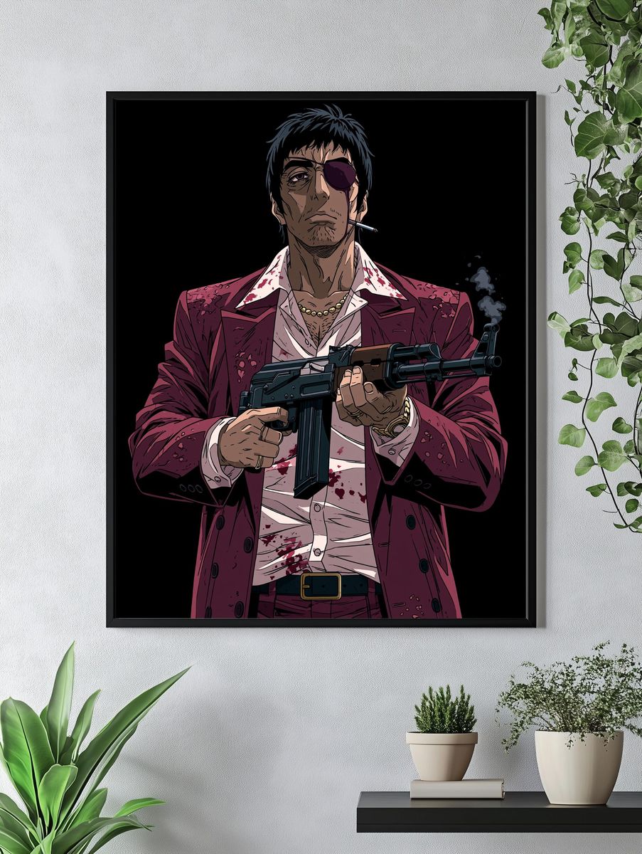 Gangster Anime Portrait Poster. — room view 4