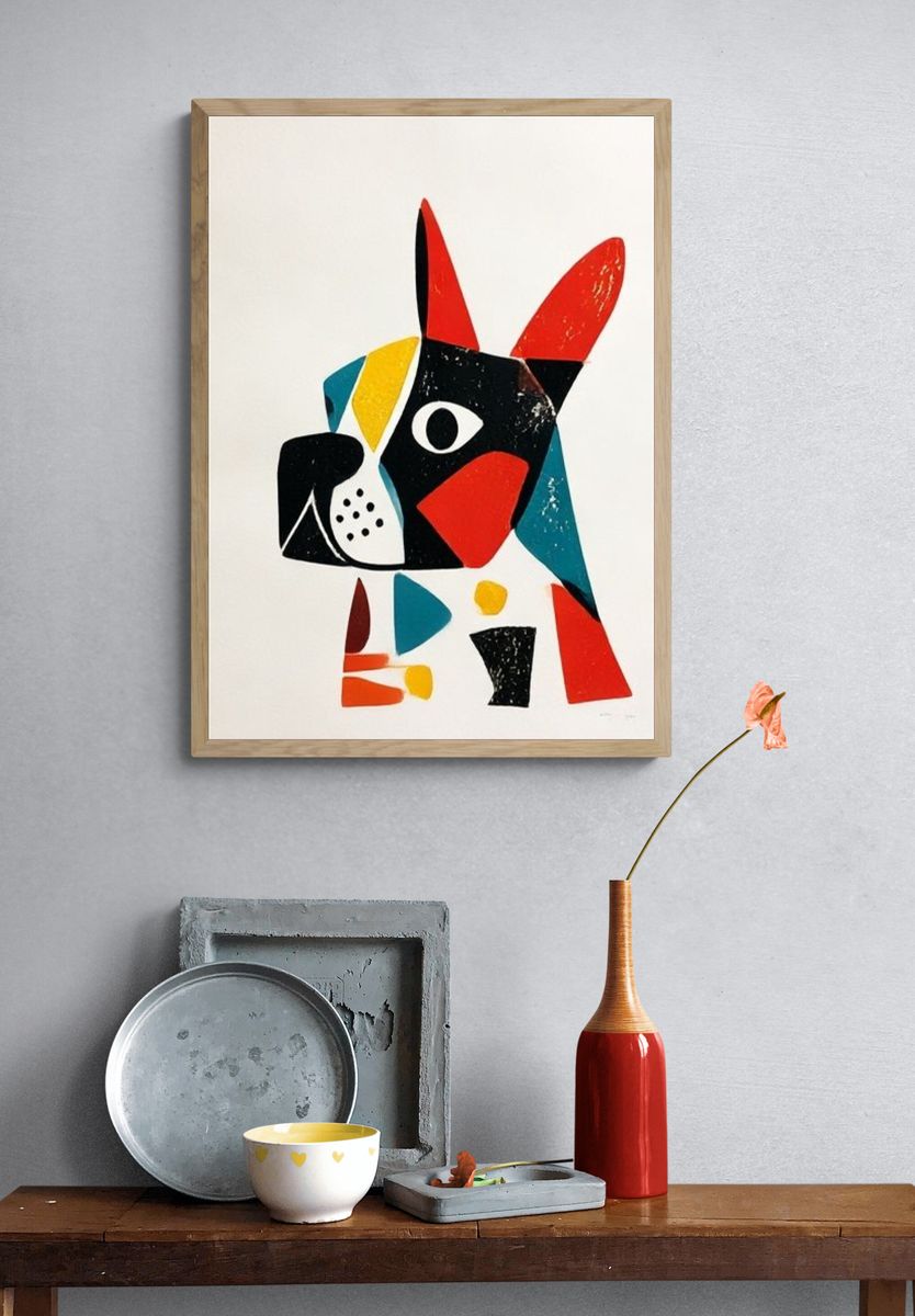 Abstract Dog Portrait Print. — room view 3