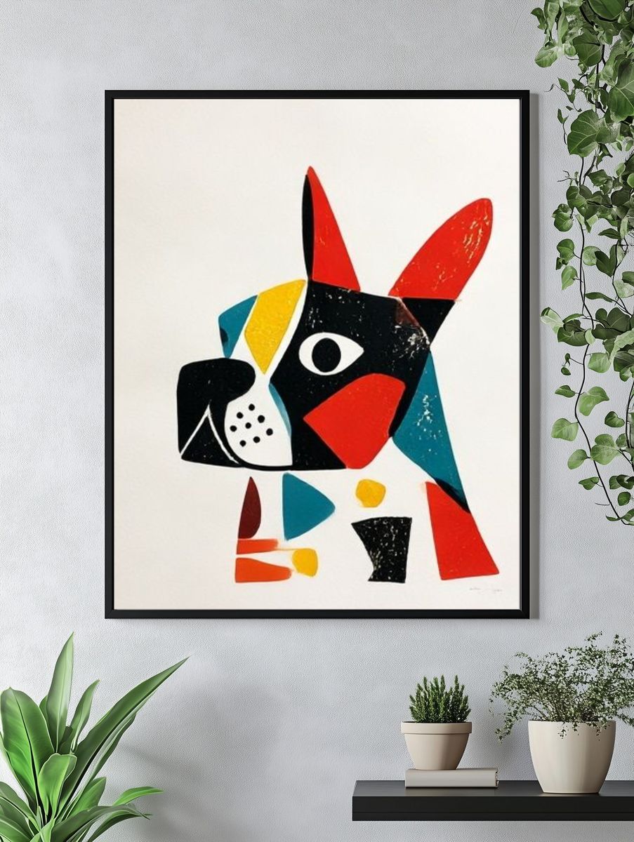 Abstract Dog Portrait Print. — room view 4