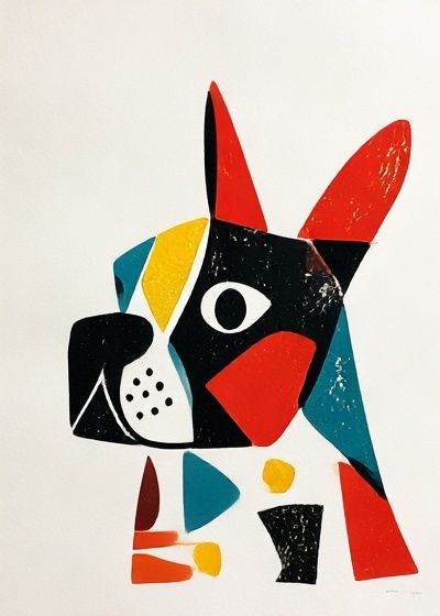Abstract Dog Portrait Print.