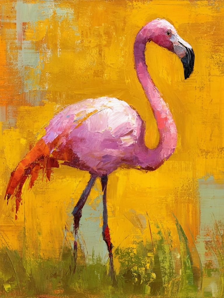 Pink Flamingo Contemporary Print. poster — animals art