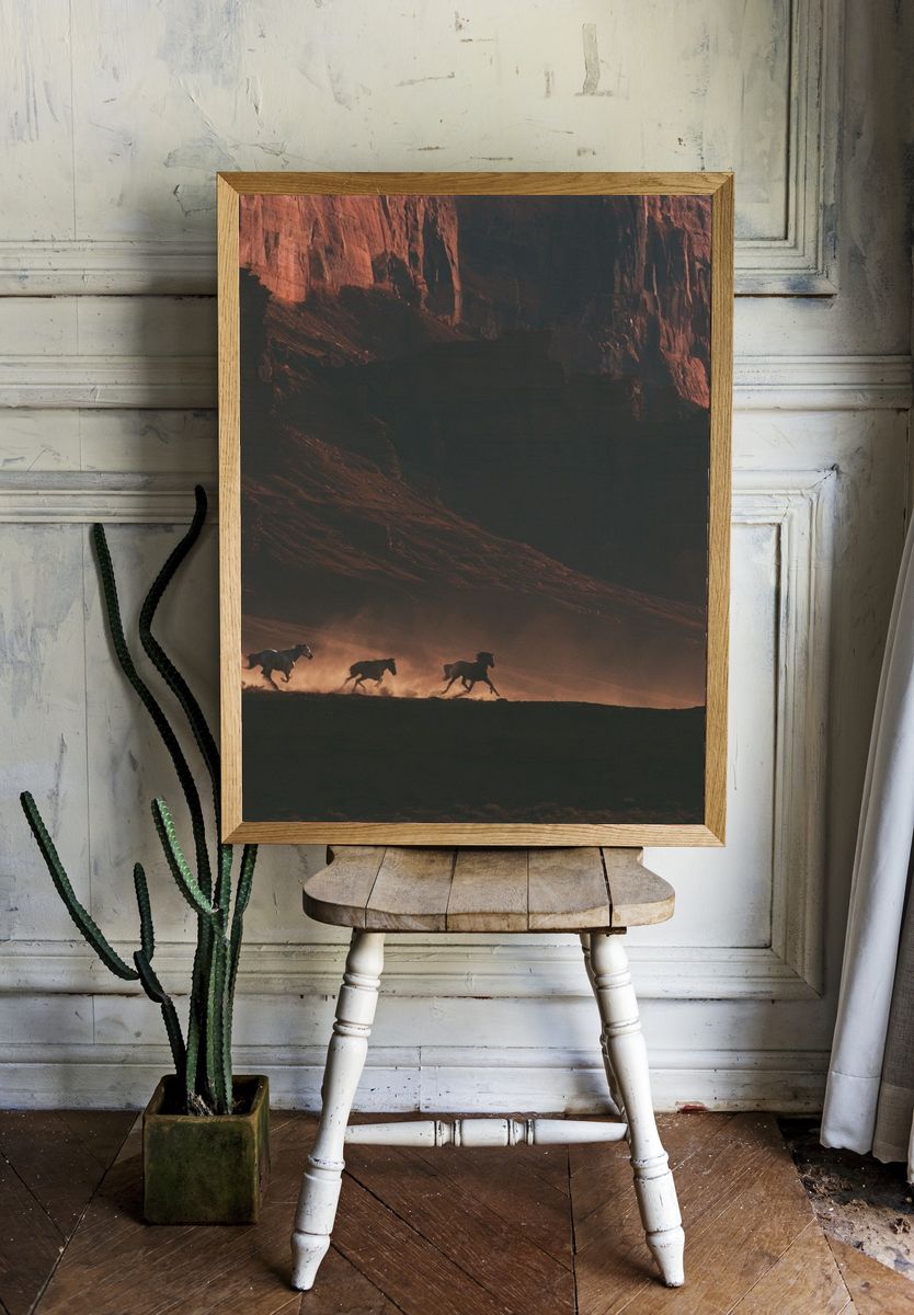 Wild Horses Canyon Run Poster. room preview