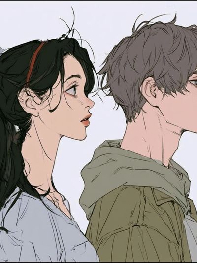Anime Side Profile Portrait Poster. poster print