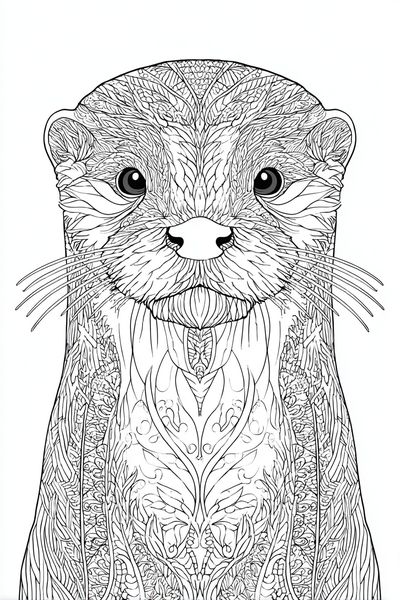 Ornate Otter Line Art Poster. poster