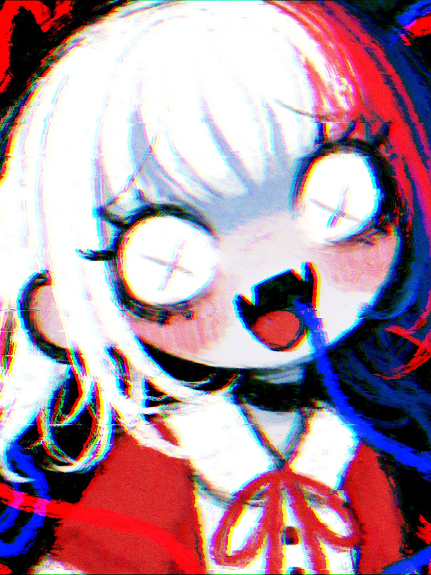 Anime Girl Glitch Portrait Poster. poster — anime art
