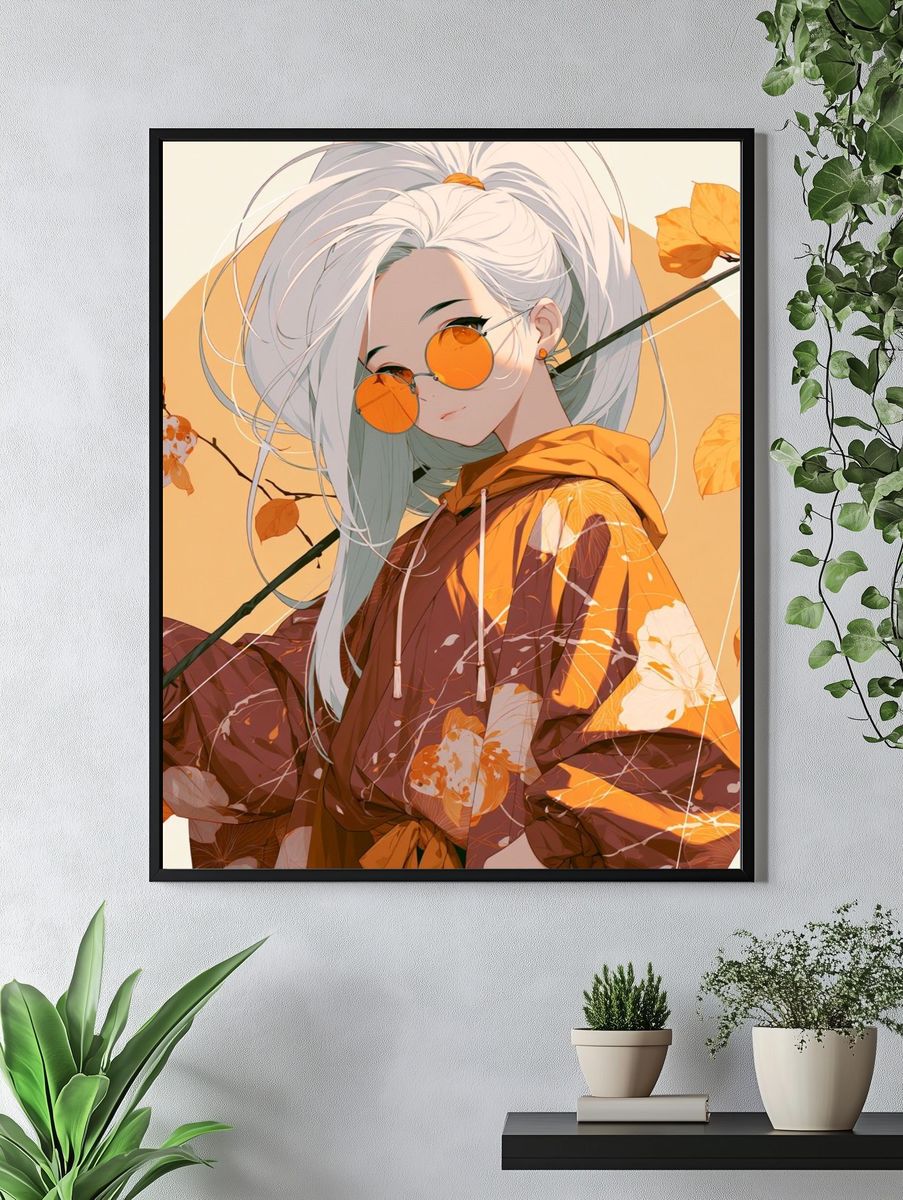 Autumn Anime Portrait Poster. — room view 4