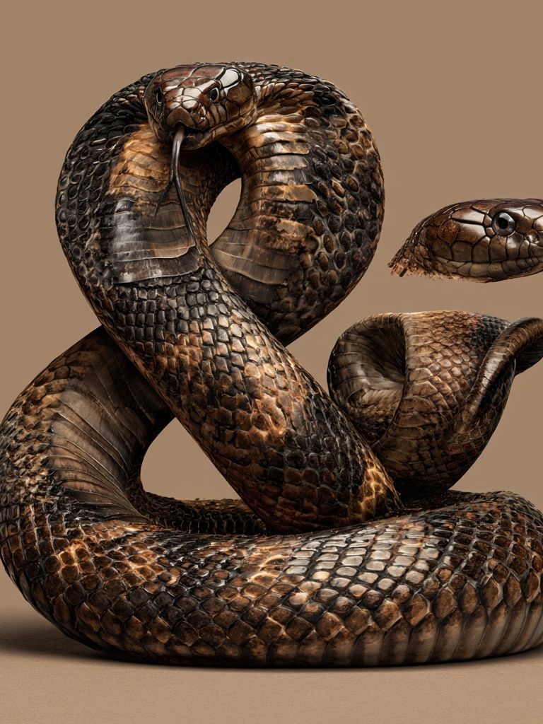 Coiled Cobra Illustration Poster. poster detail