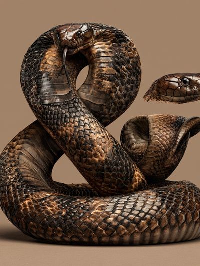 Coiled Cobra Illustration Poster. poster