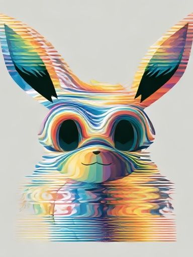 Rainbow Bunny Digital Art Poster. poster — animals art