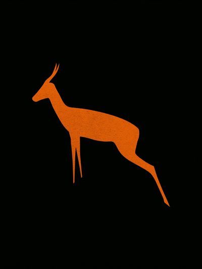 Orange Antelope Minimalist Print.