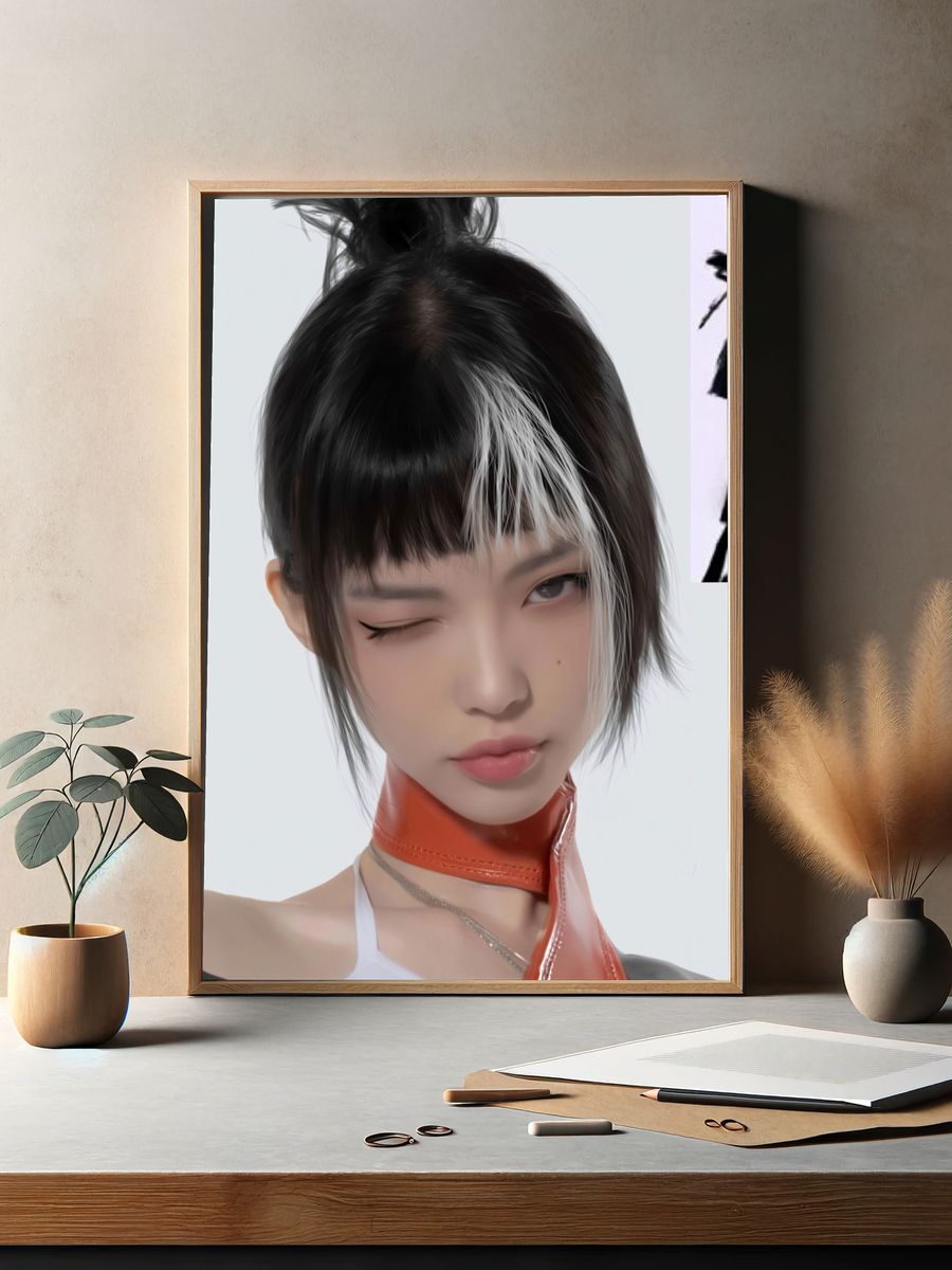 Anime Portrait Digital Art Poster. — room view 2