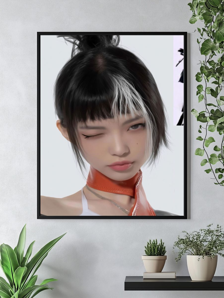 Anime Portrait Digital Art Poster. — room view 4