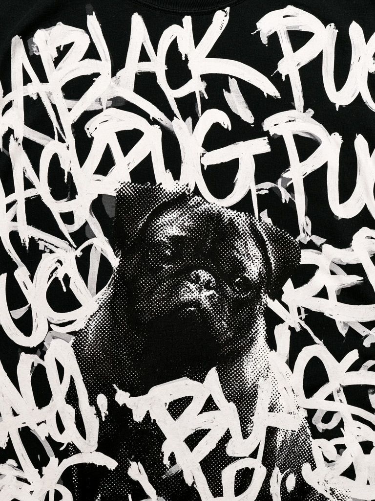 Pug Graffiti Portrait Print. poster — animals art