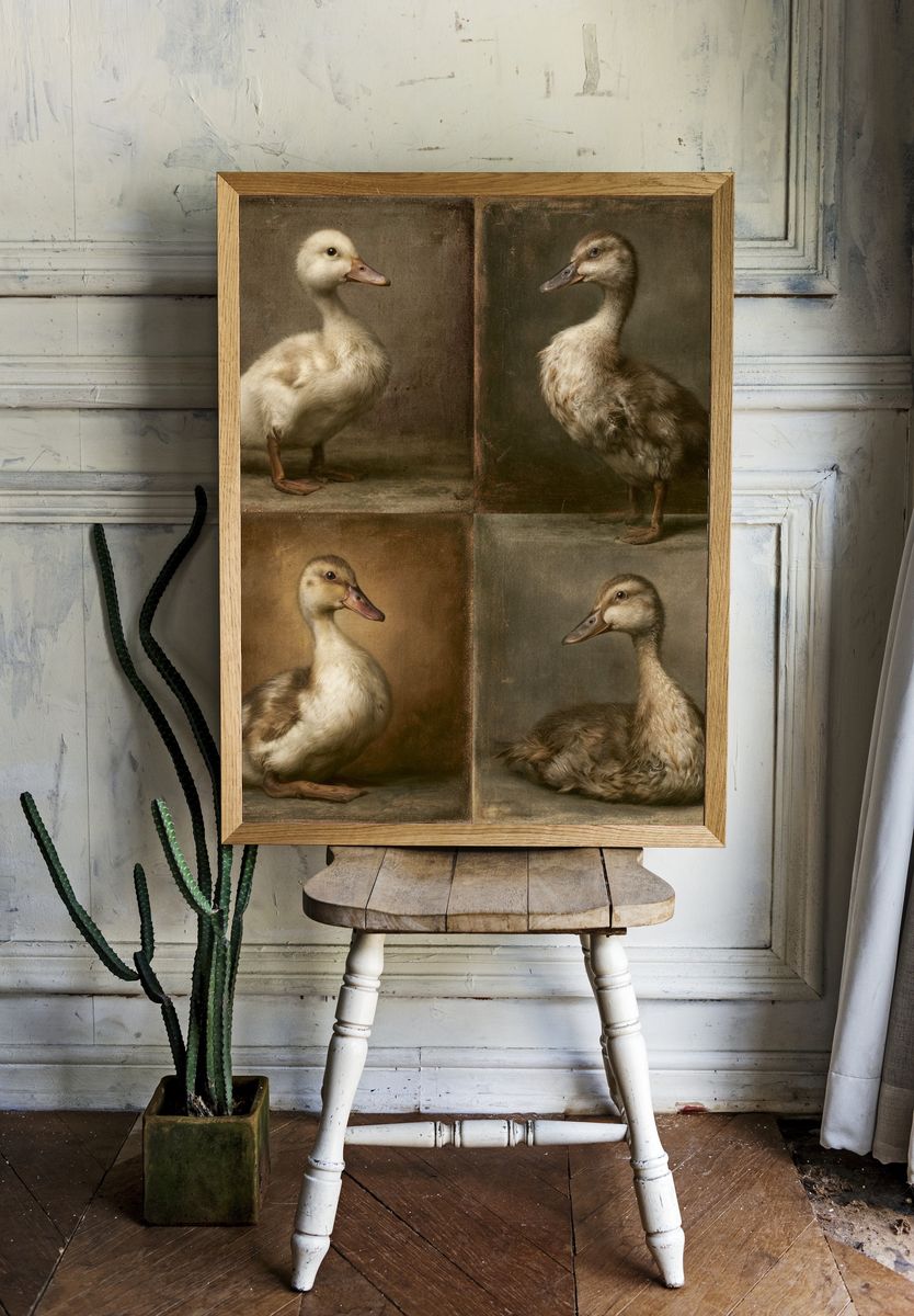 Duck Portrait Quartet Poster. room preview