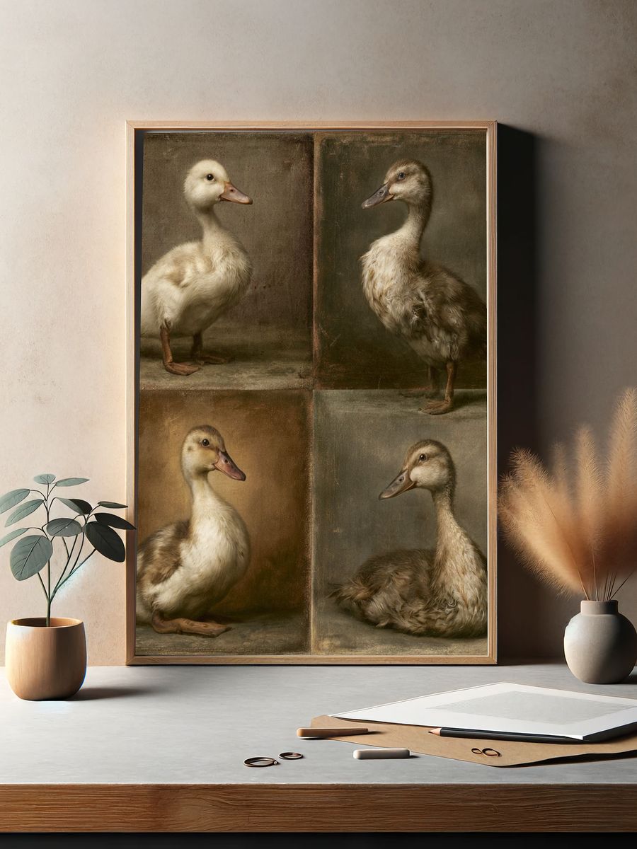 Duck Portrait Quartet Poster. — room view 2