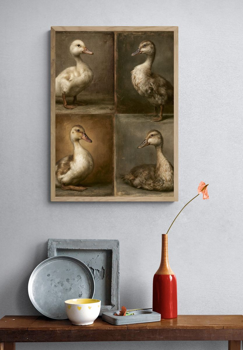 Duck Portrait Quartet Poster. — room view 3