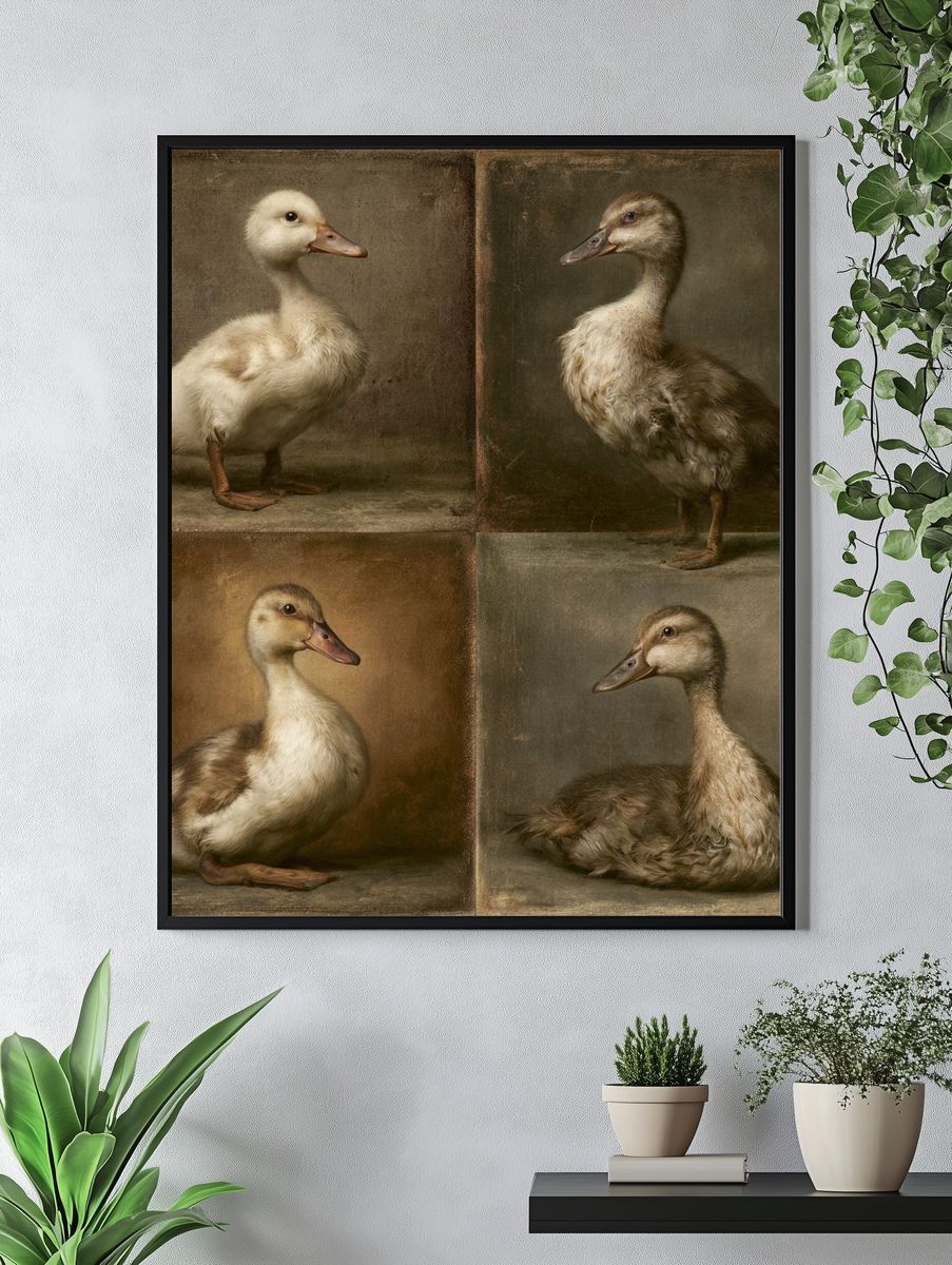 Duck Portrait Quartet Poster. — room view 4