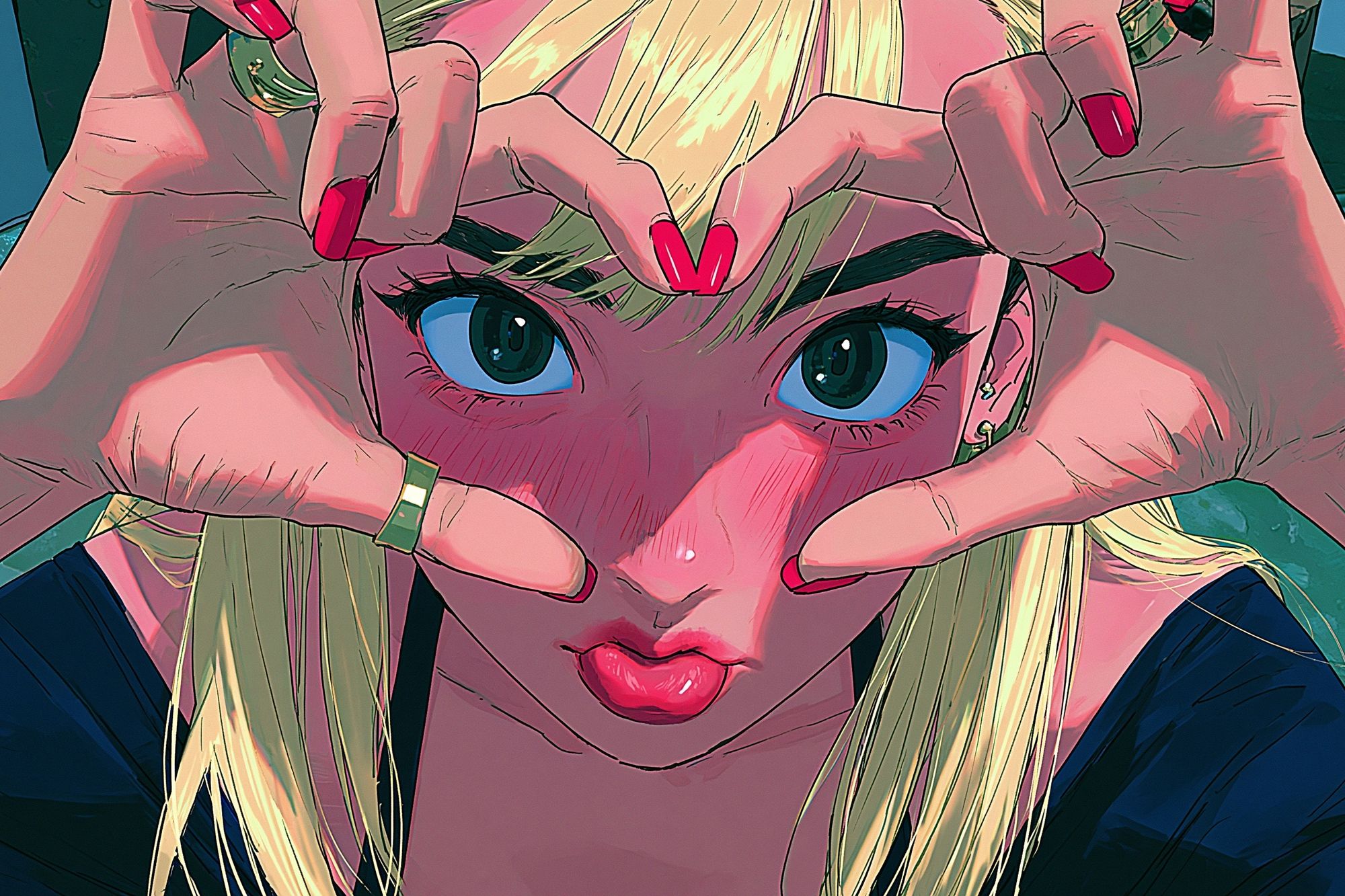 Anime Girl Hand Frame Poster. poster detail