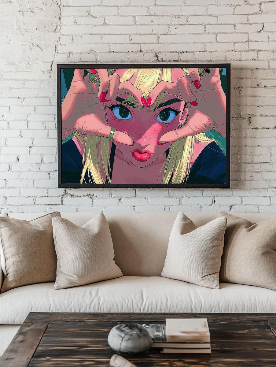 Anime Girl Hand Frame Poster. room preview