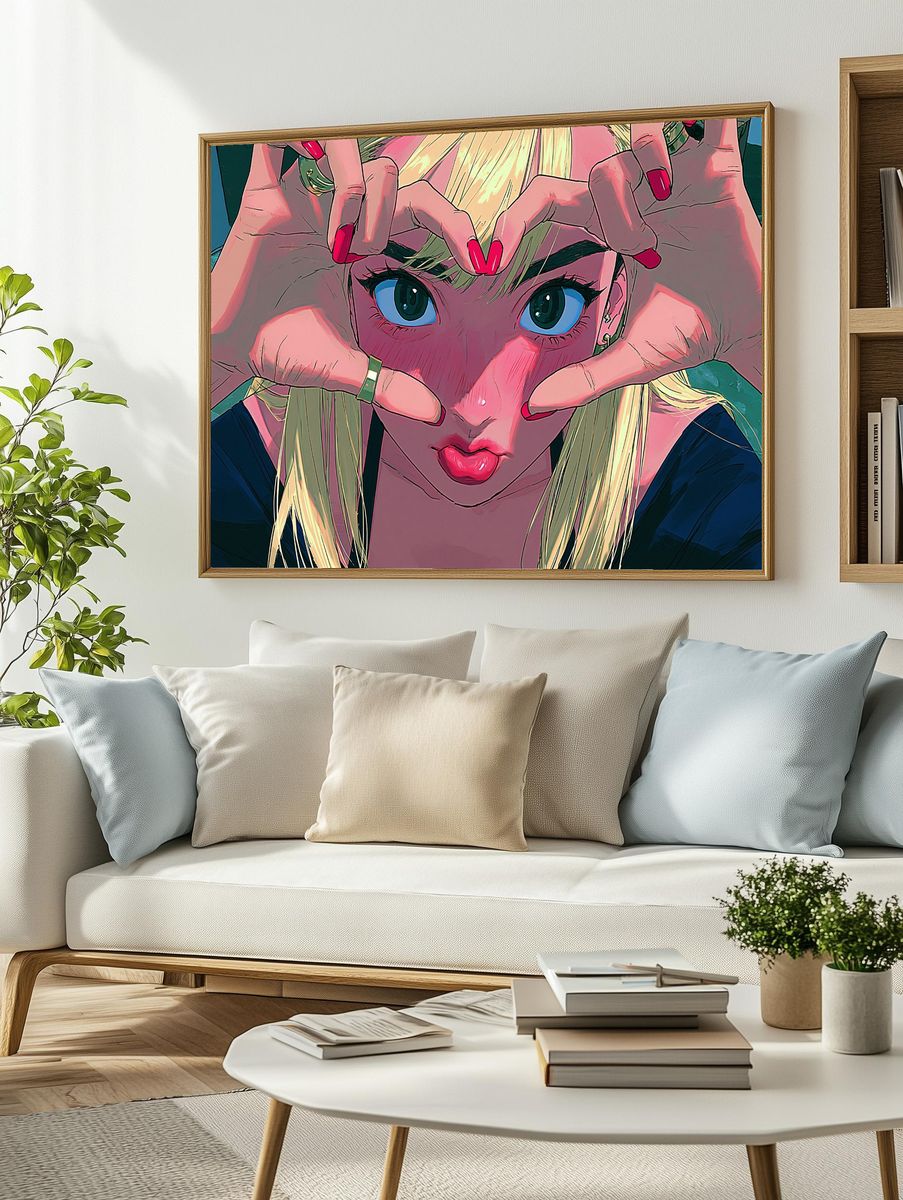 Anime Girl Hand Frame Poster. — room view 2