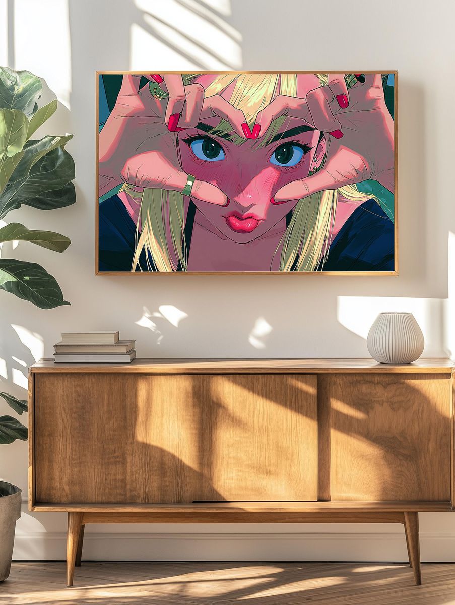 Anime Girl Hand Frame Poster. — room view 3