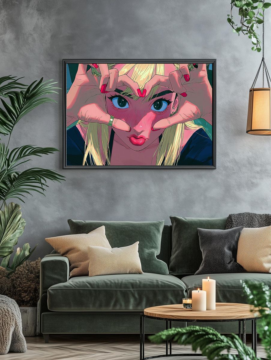 Anime Girl Hand Frame Poster. — room view 4