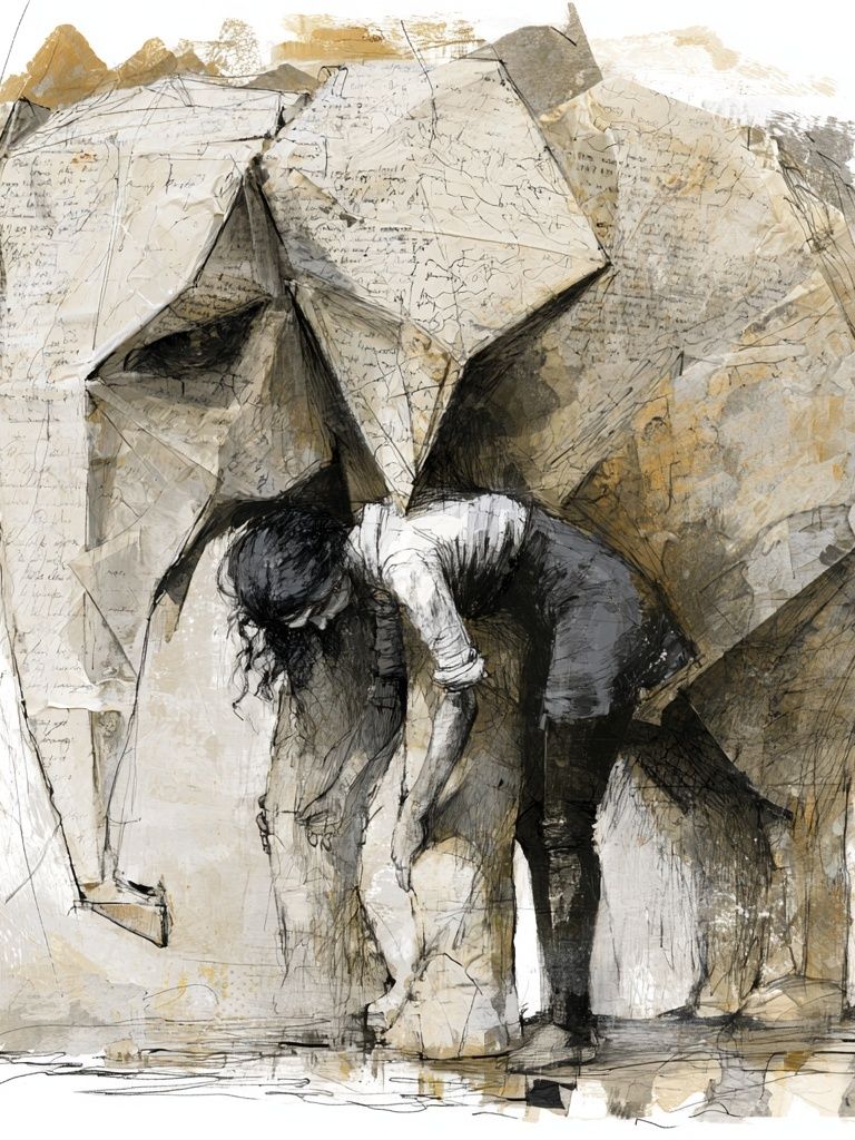Elephant and Child Ink Poster. poster — animals art