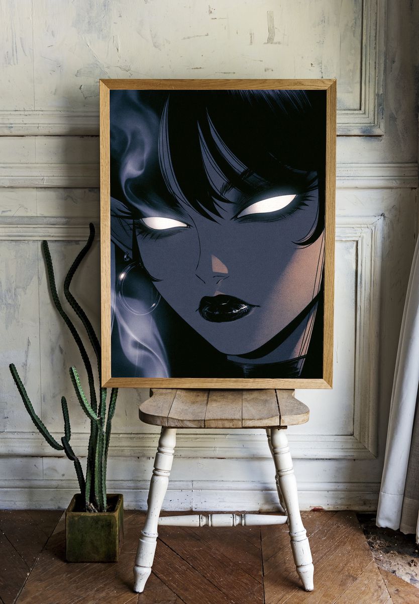 Dark Anime Portrait Poster. room preview