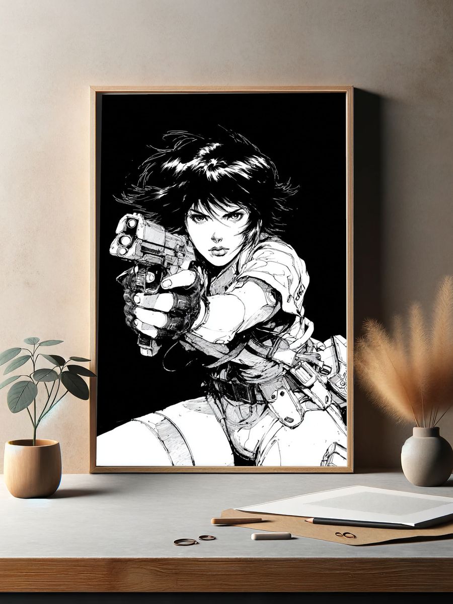 Cyberpunk Gunner Manga Poster. — room view 2