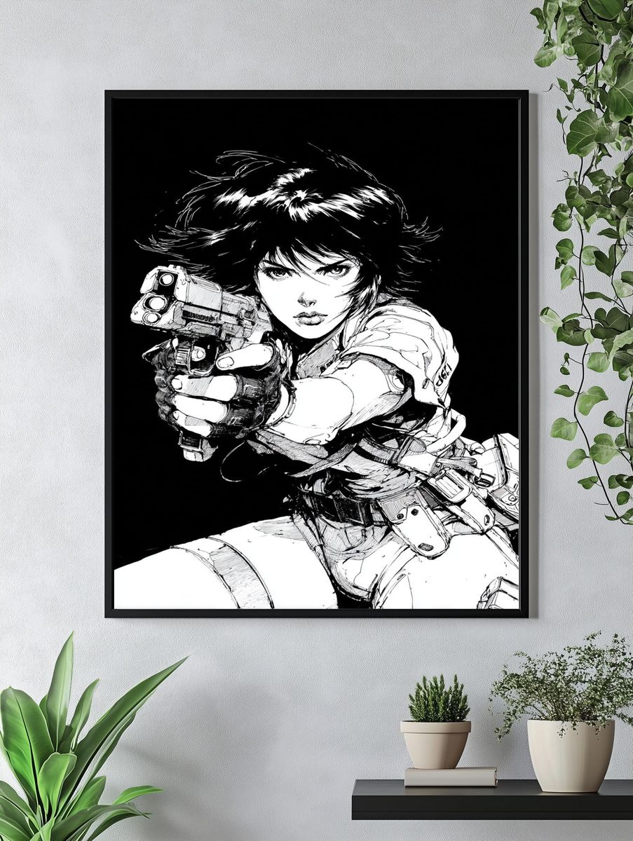 Cyberpunk Gunner Manga Poster. — room view 4