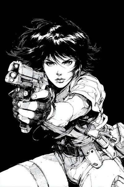 Cyberpunk Gunner Manga Poster. poster