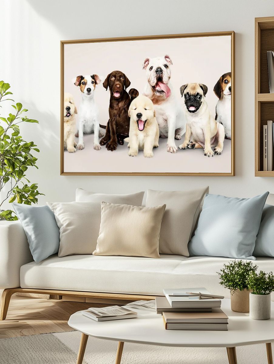 Group portrait of adorable puppies. — room view 2