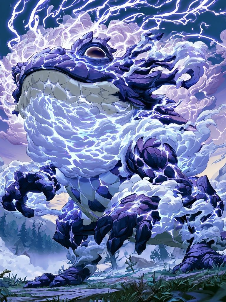 Thunderstorm Dragon Illustration Poster. poster — anime art