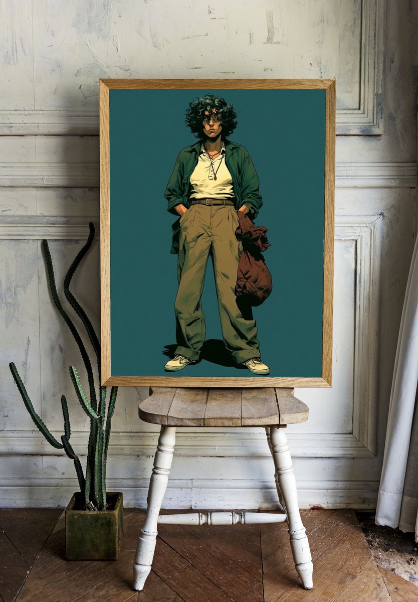 Anime Character Portrait Print. room preview