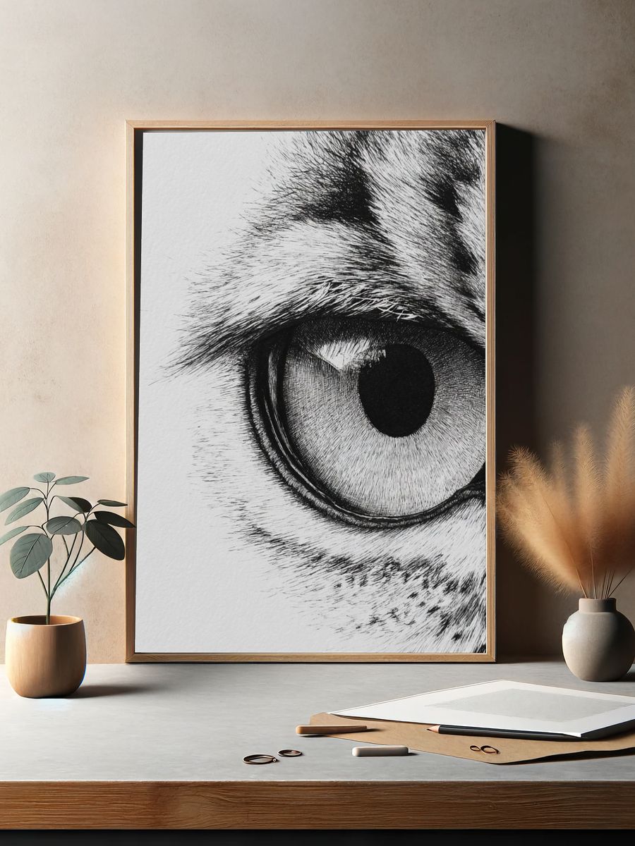 Leopard Eye Black-White Print. — room view 2