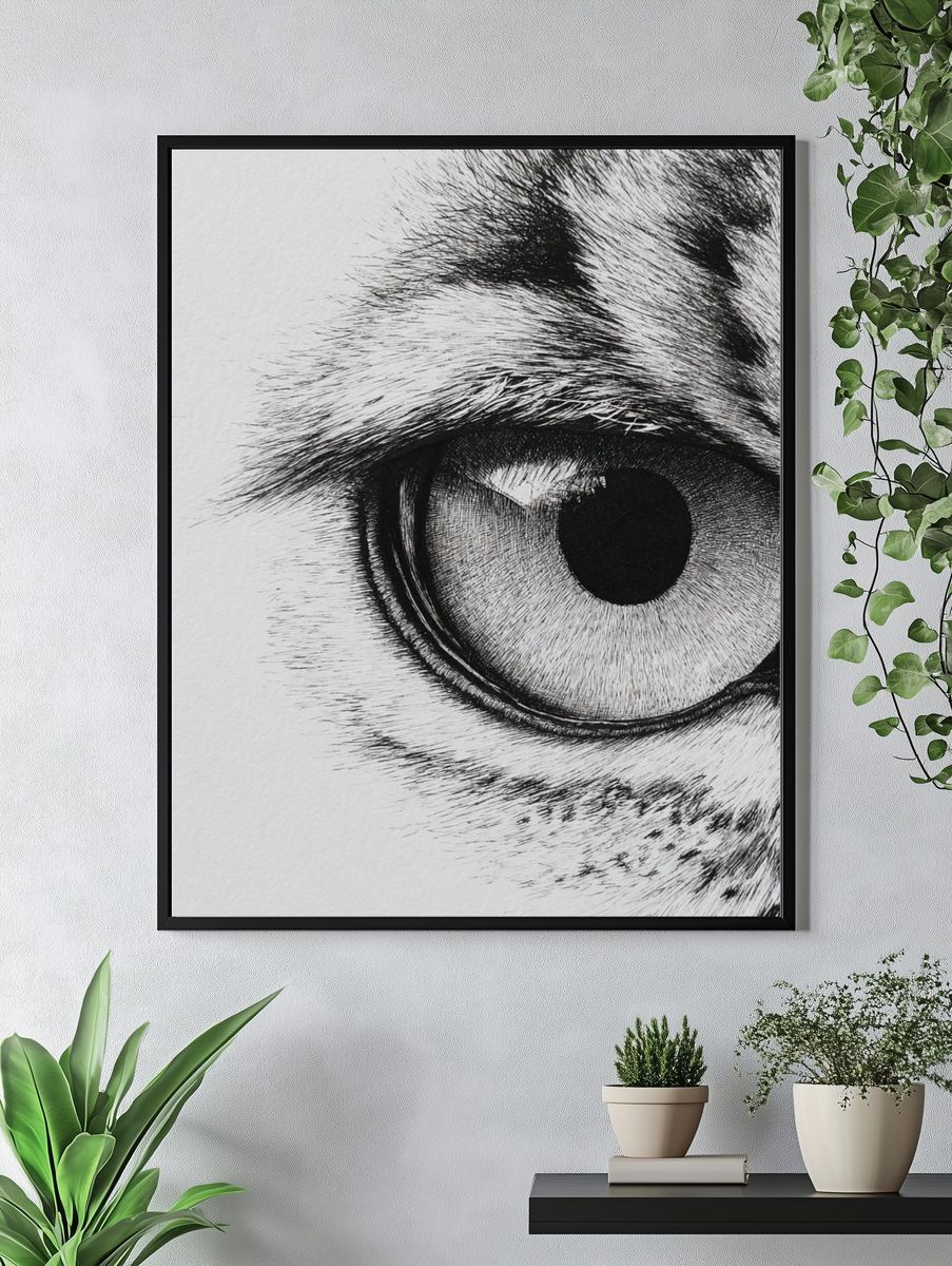 Leopard Eye Black-White Print. — room view 4