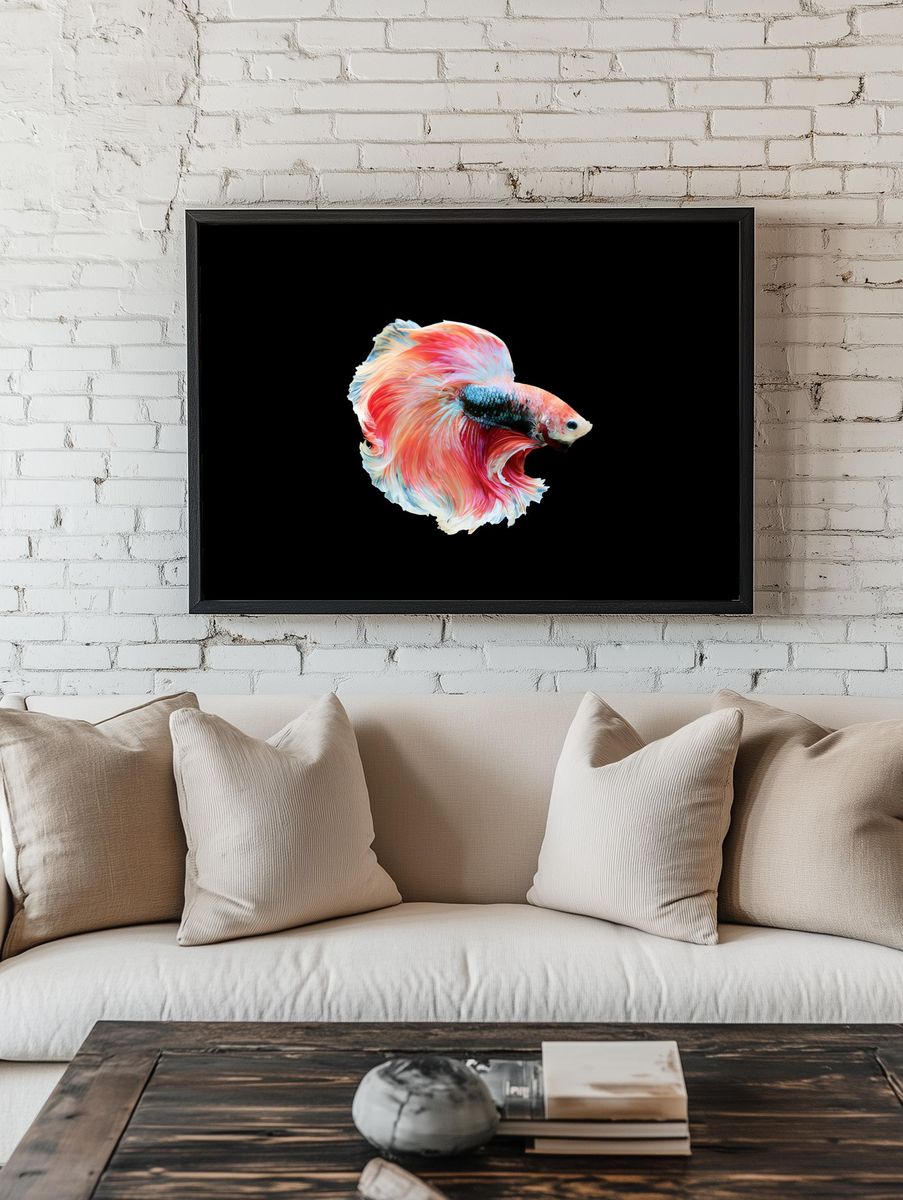 Betta Fish Digital Art Poster. — room view 1