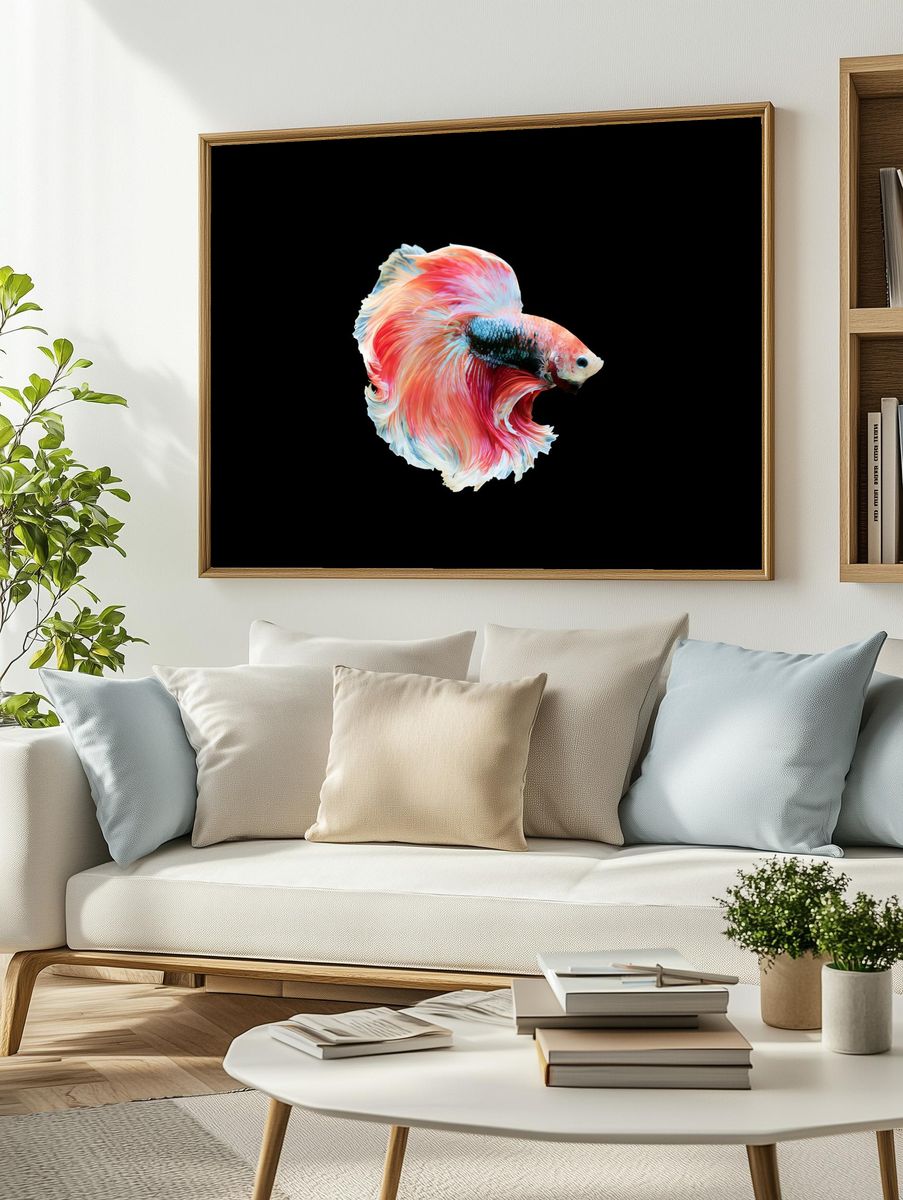 Betta Fish Digital Art Poster. — room view 2