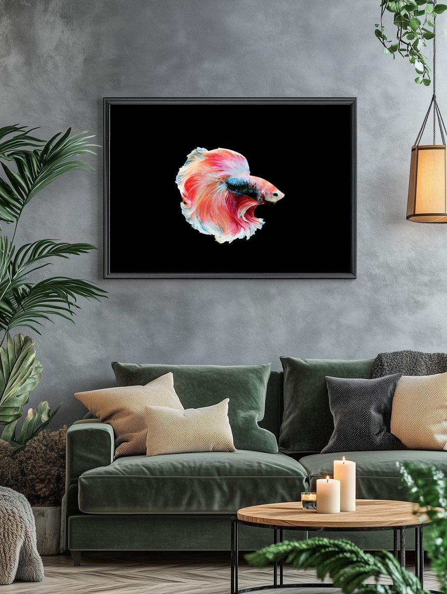 Betta Fish Digital Art Poster. — room view 4