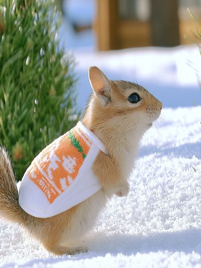 Winter Squirrel Portrait Poster.