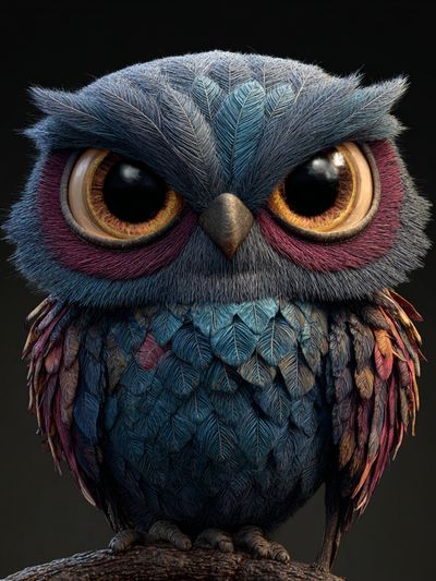 Colorful Owl Portrait Print. poster print