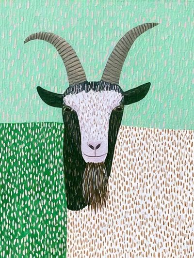 Goat Portrait Illustration Poster.