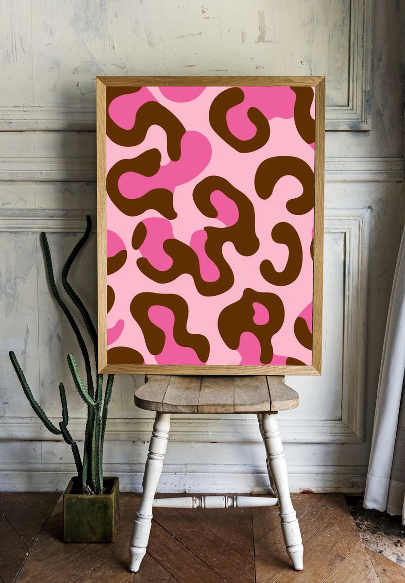 Pink Leopard Pattern Poster. room preview