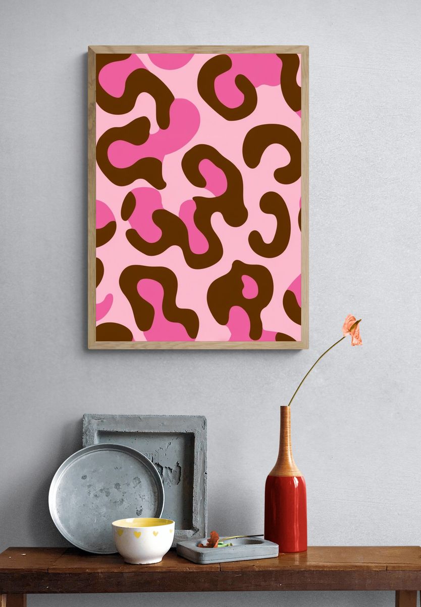 Pink Leopard Pattern Poster. — room view 3