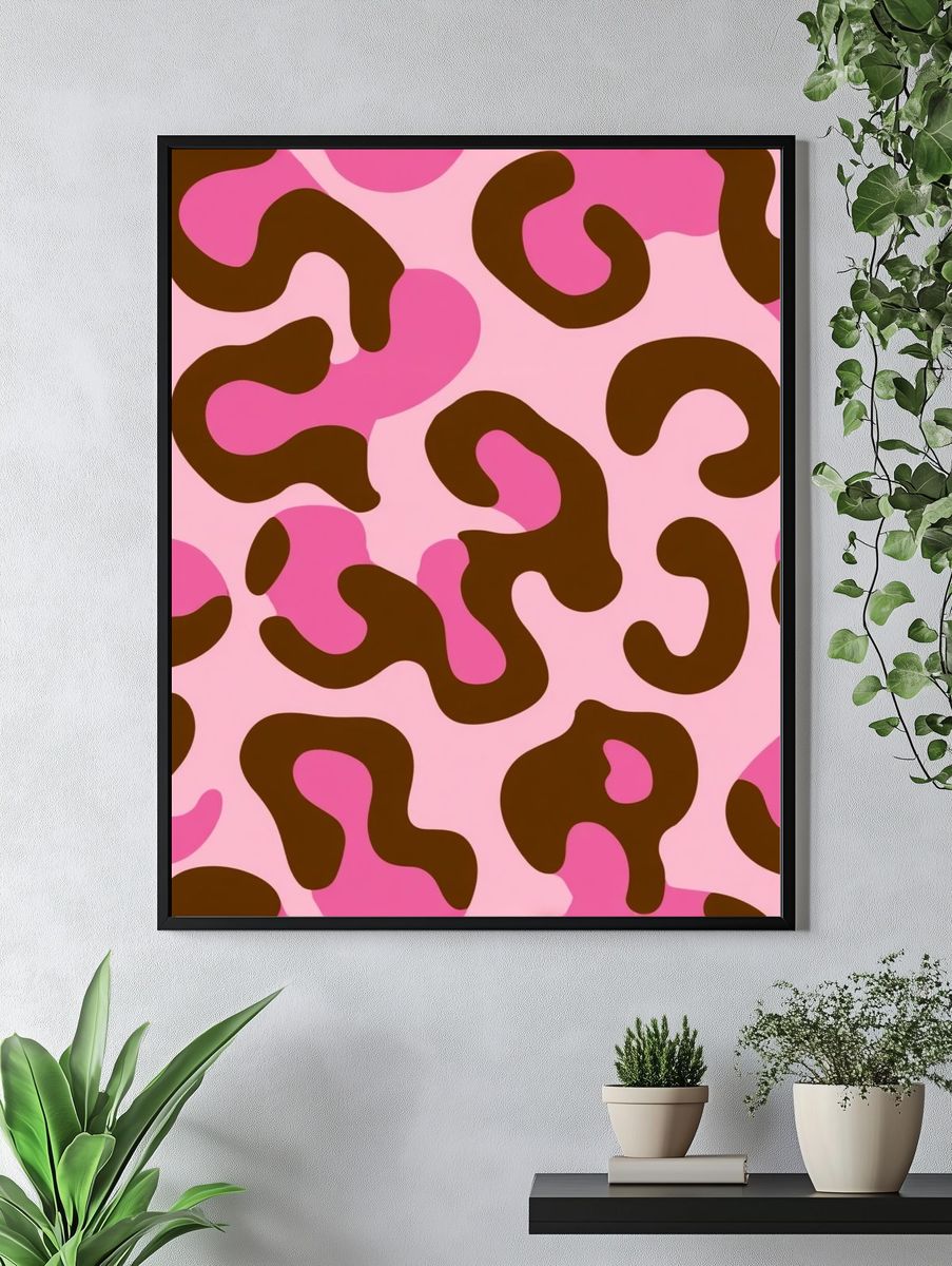 Pink Leopard Pattern Poster. — room view 4